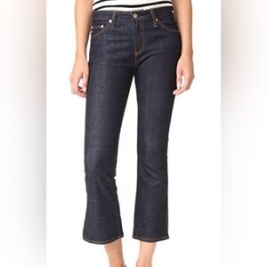 AG Adriano Goldschmied Jodi Crop Side Slit Dark Wash Denim Jeans Size 28R